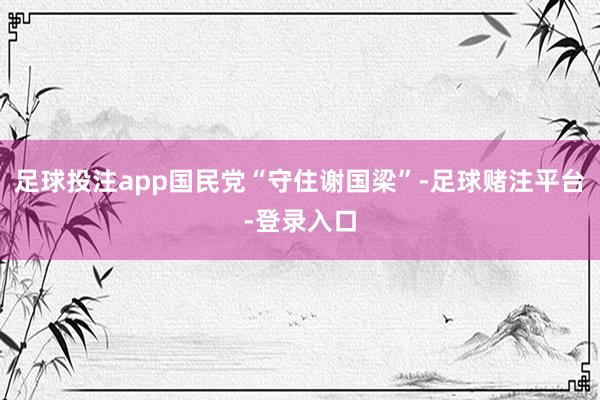 足球投注app国民党“守住谢国梁”-足球赌注平台-登录入口