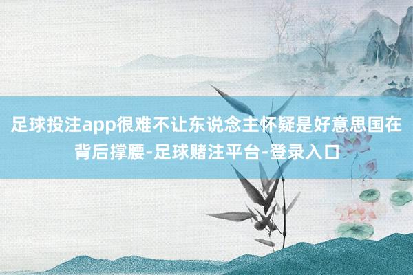 足球投注app很难不让东说念主怀疑是好意思国在背后撑腰-足球赌注平台-登录入口